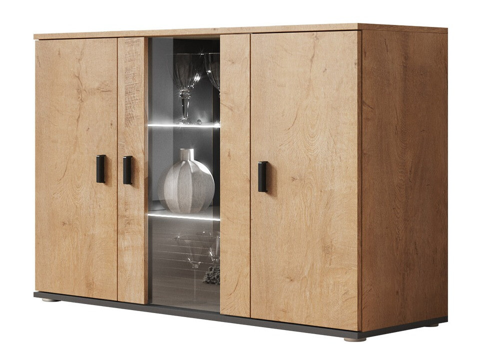 Aparador Tornola 106 (Roble de lefkada + Negro)