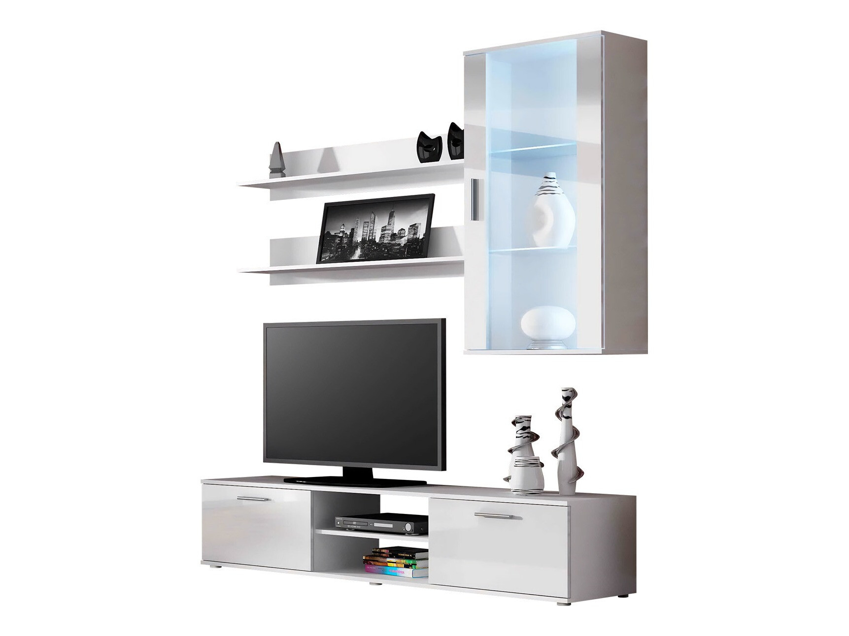 Conjunto de salón Tornola 113 (Blanco + Blanco brillante)