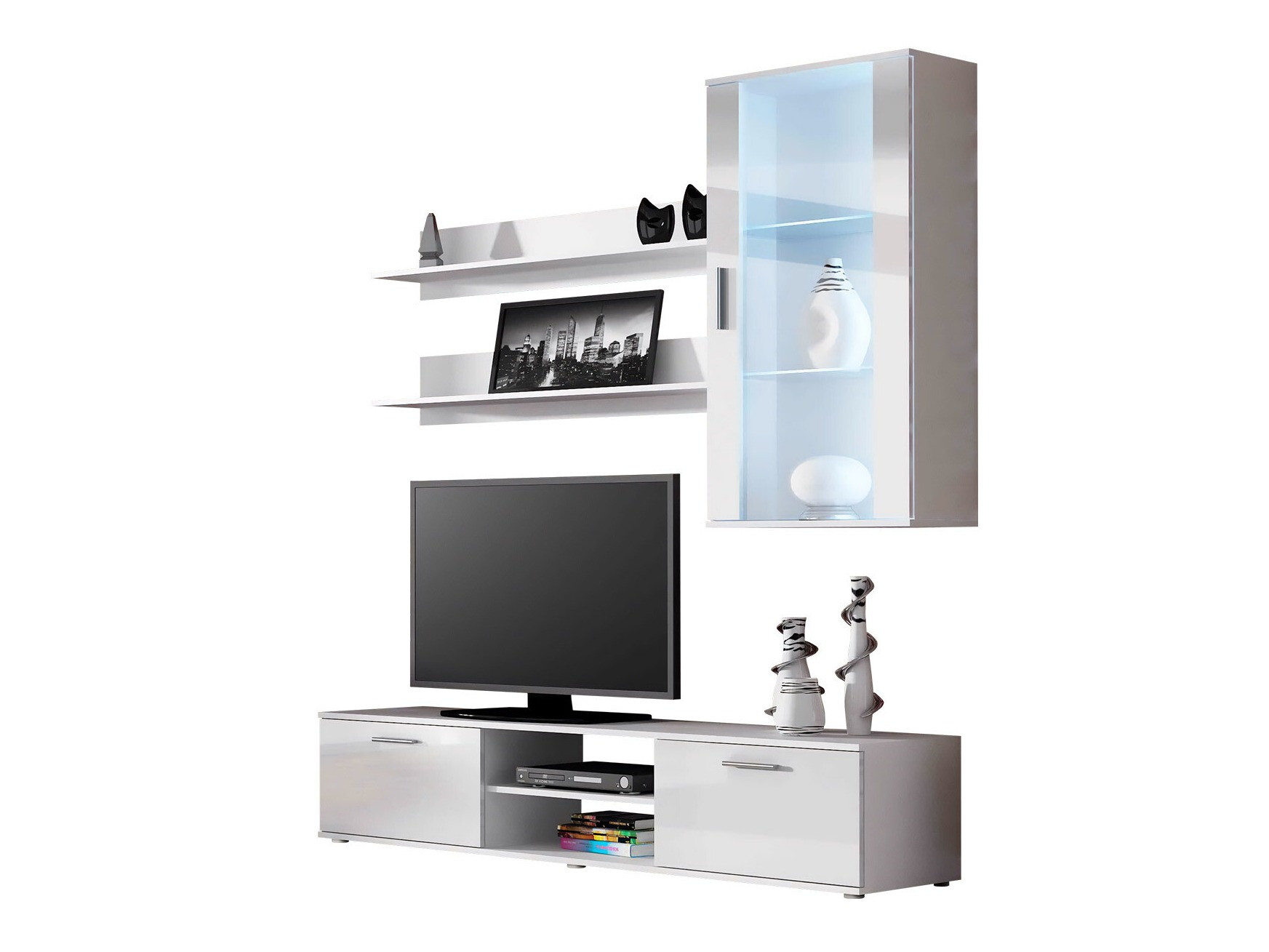 Conjunto de salón Tornola 113 (Blanco + Blanco brillante)