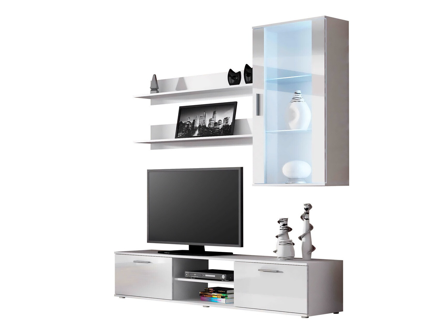 Conjunto de salón Tornola 113 (Blanco + Blanco brillante)