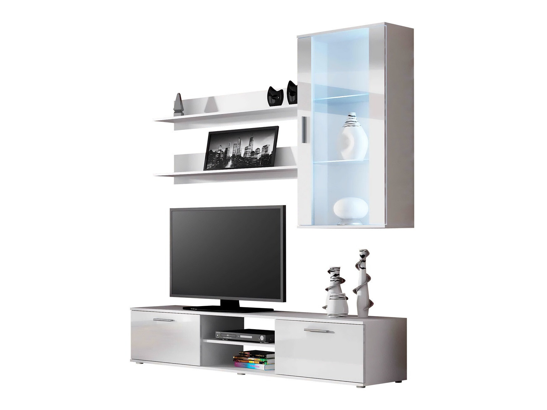 Conjunto de salón Tornola 113 (Blanco + Blanco brillante)