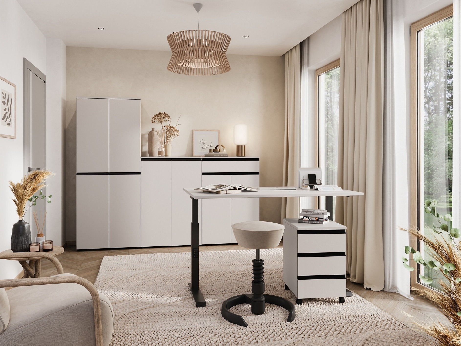 Mesa de oficina Vesbeno 109 (Cachemira + Negro)