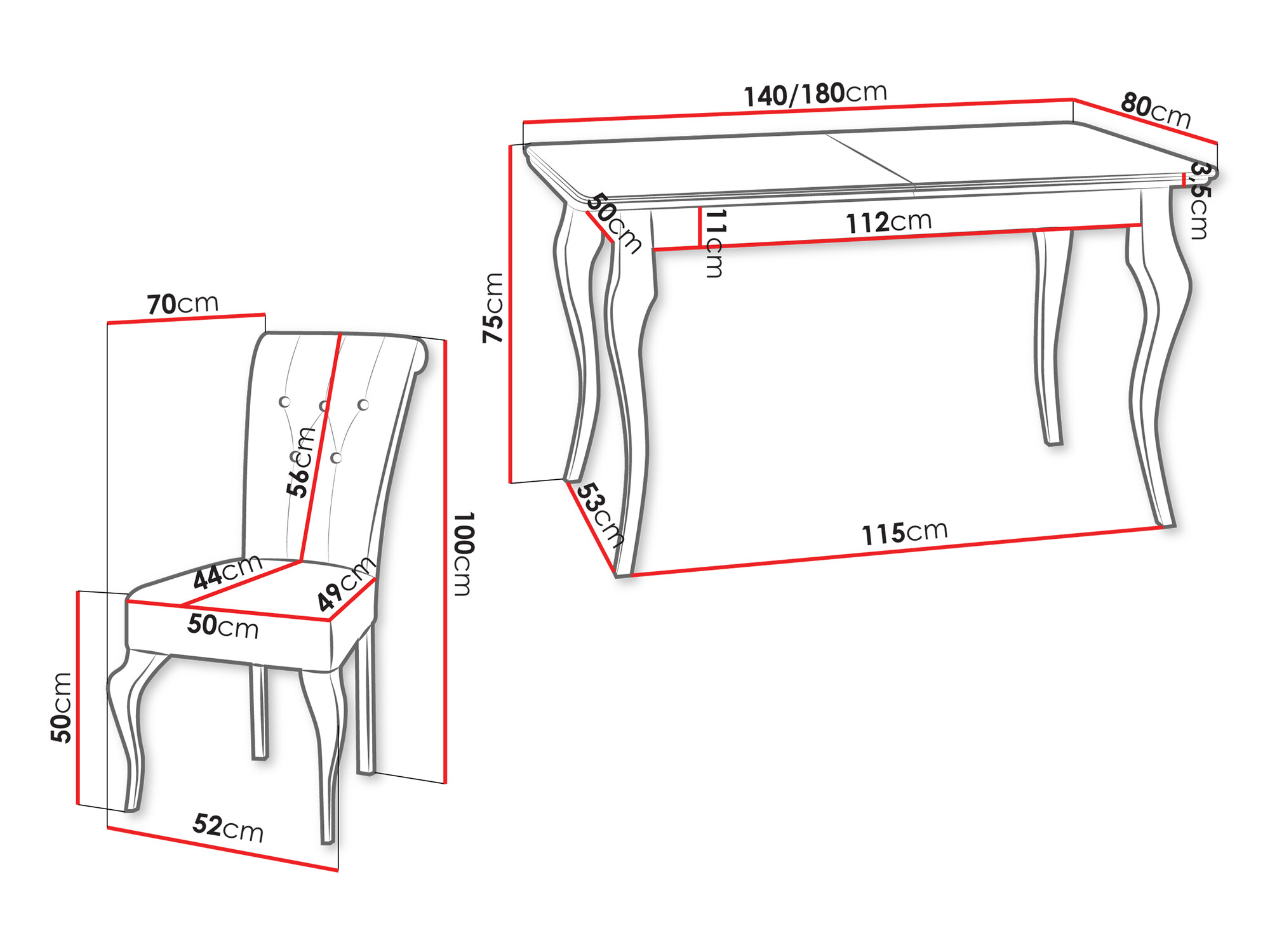 Conjunto de comedor Comfivo 405 (Magic Velvet 2225)