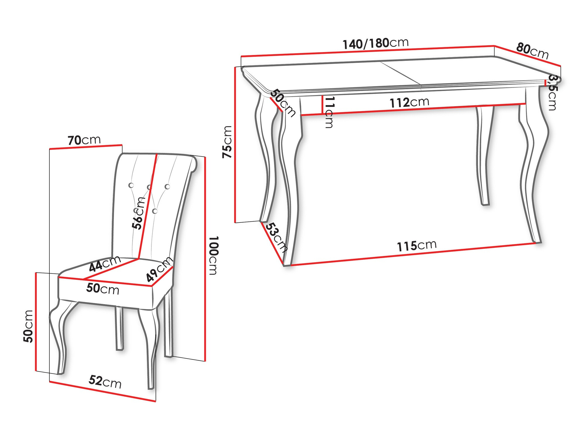 Conjunto de mesas y sillas para comedor Comfivo 405 (Paros 05)