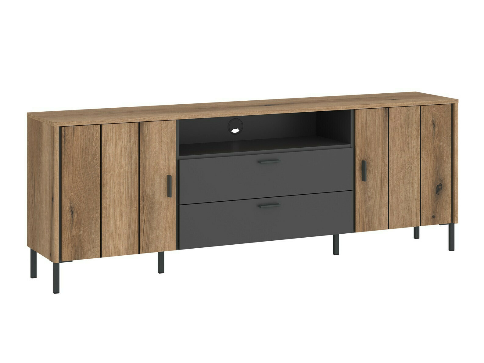 Mueble TV Morelmi 101 (Antracita + Roble)
