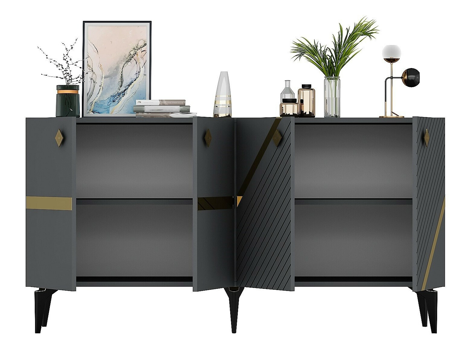 Aparador Kailua 2265 (Antracita + Dorado)