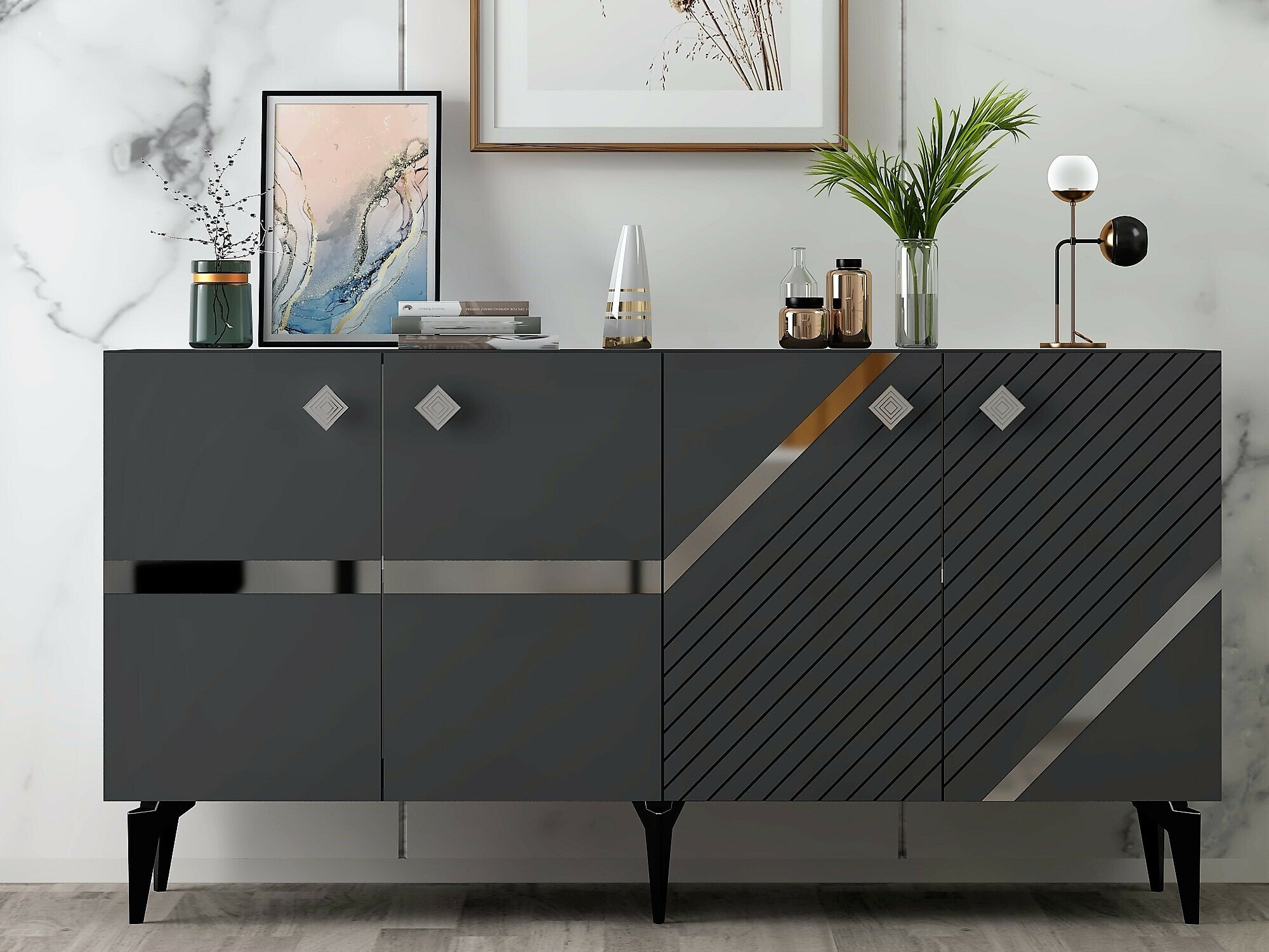 Aparador Kailua 2265 (Antracita + Plata)