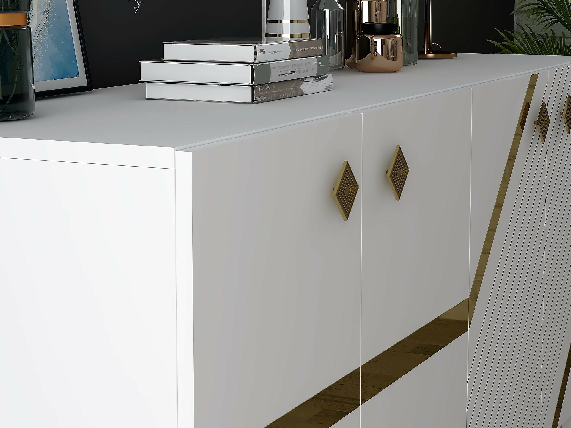 Aparador Kailua 2265 (Blanco + Dorado)