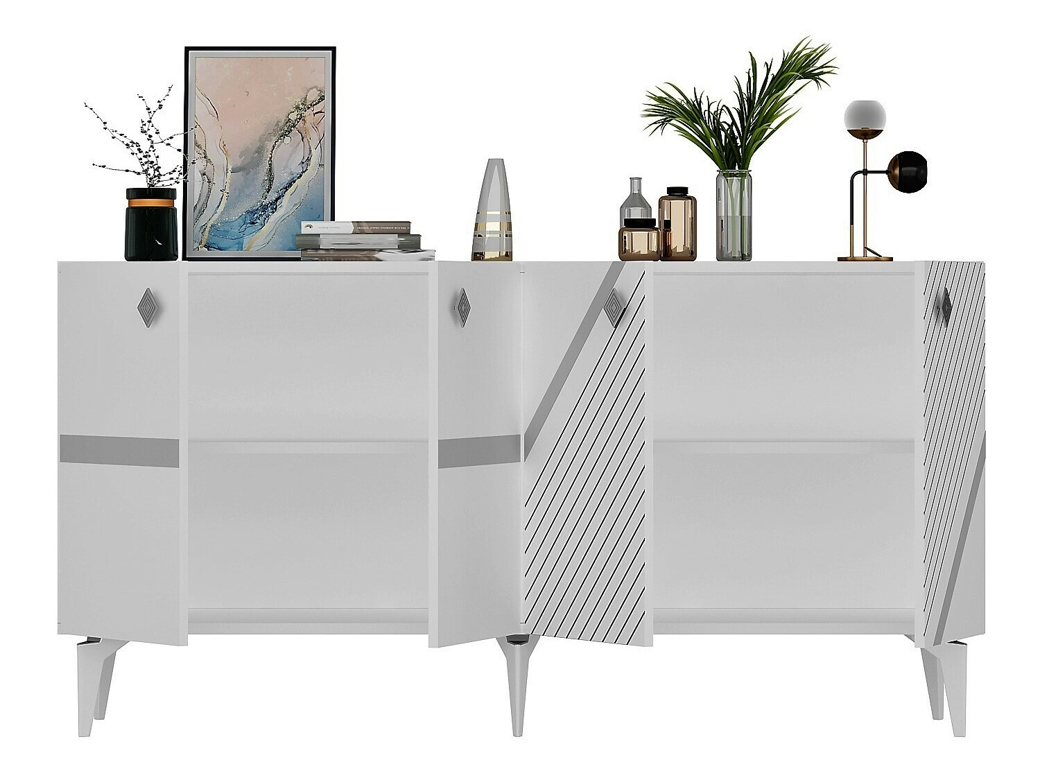 Aparador Kailua 2265 (Blanco + Plata)