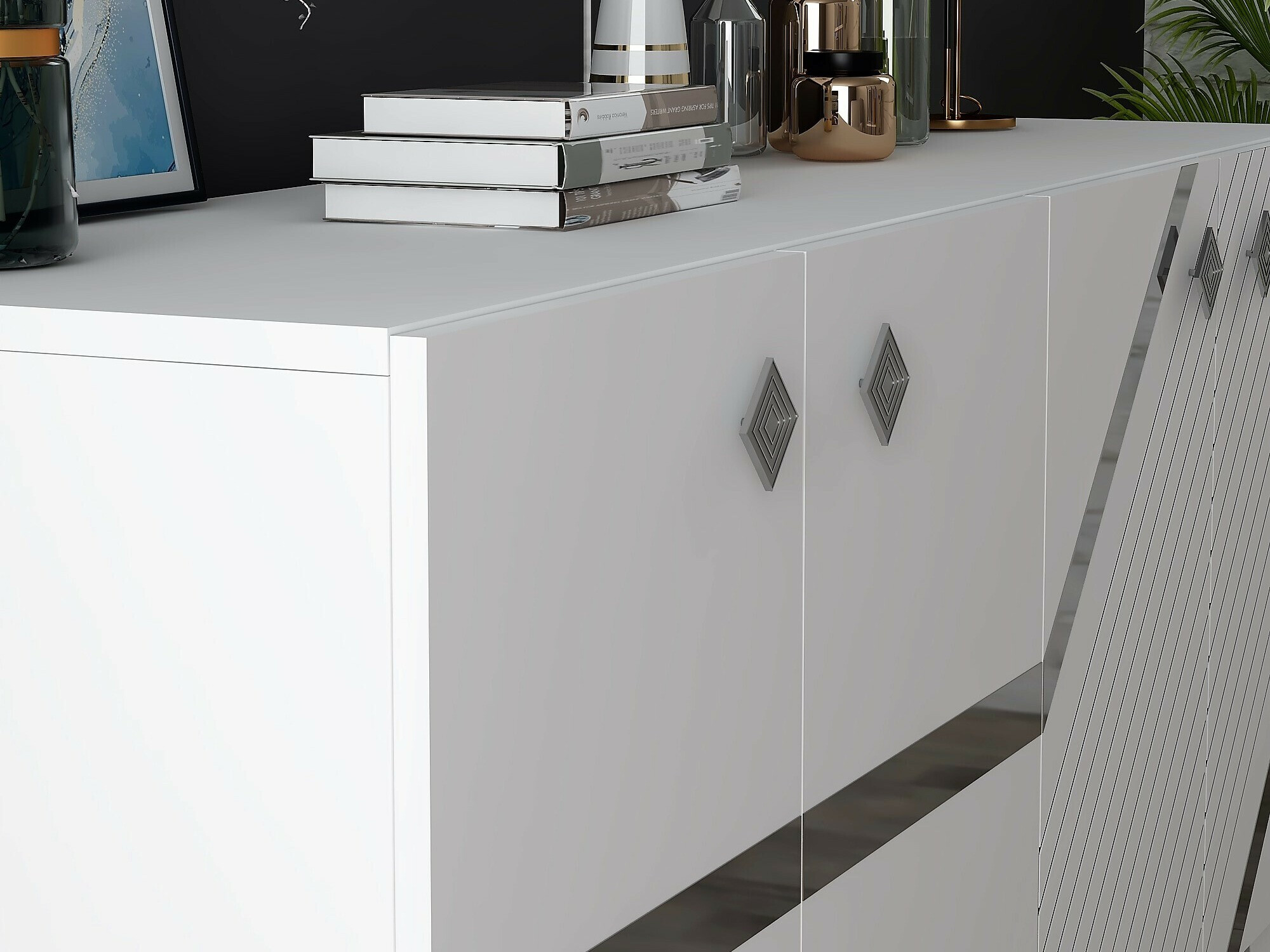 Aparador Kailua 2265 (Blanco + Plata)