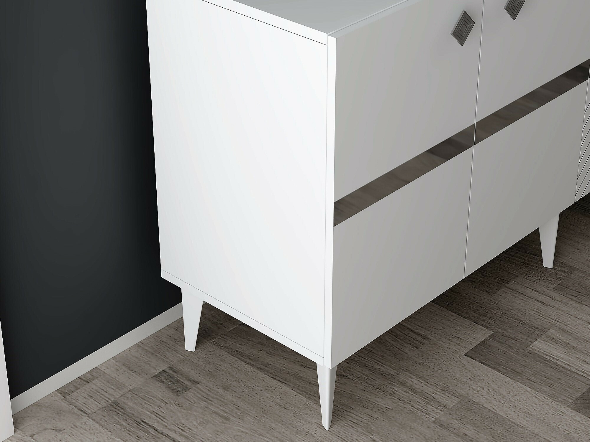 Aparador Kailua 2265 (Blanco + Plata)