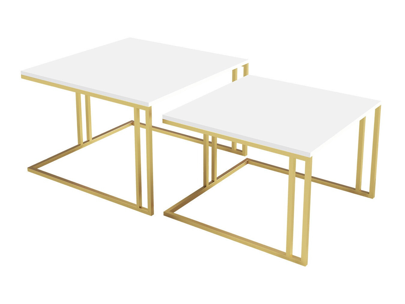 Conjunto mesa de centro Oswego 110 (Blanco + Dorado)