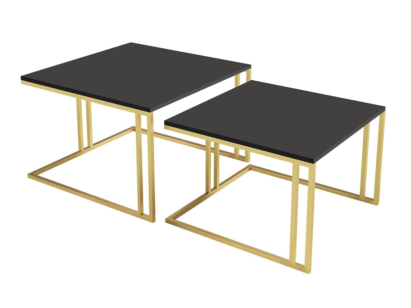 Conjunto mesa de centro Oswego 110 (Negro + Dorado)