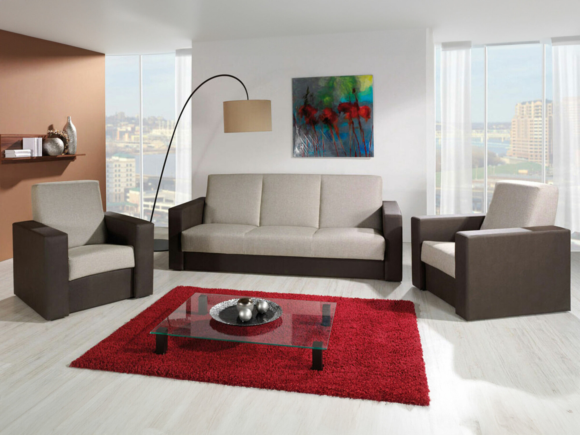 Conjunto de muebles tapizado Providence 171 (Soft 066 + Kreta 05)