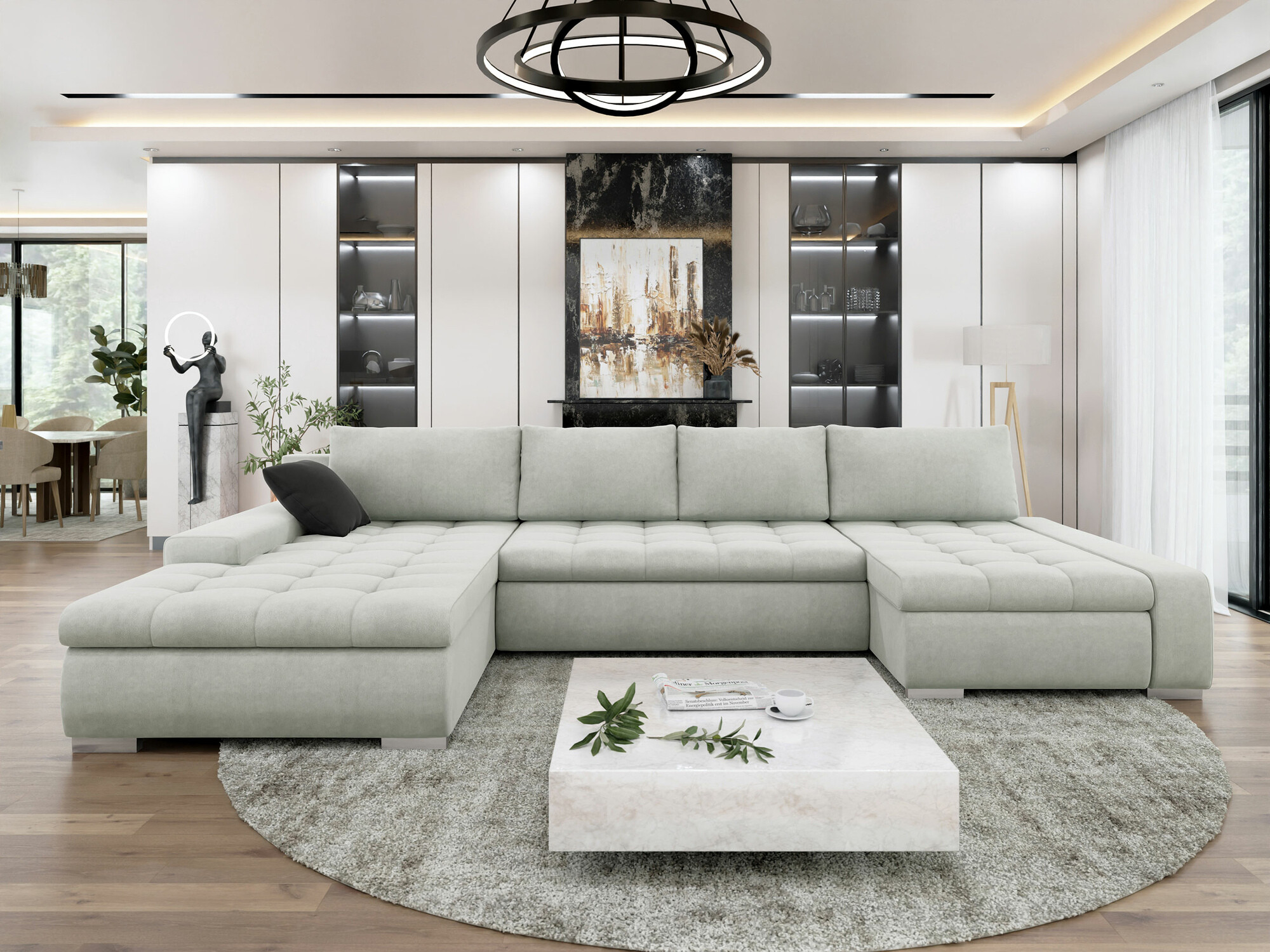 Sofá rinconero Comfivo 106 (Uttario Velvet 2973 + Uttario Velvet 2980)