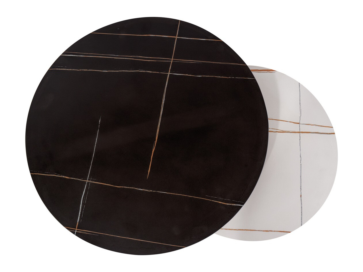 Conjunto mesa de centro Detroit 602 (Mármol blanco + Mármol negro)