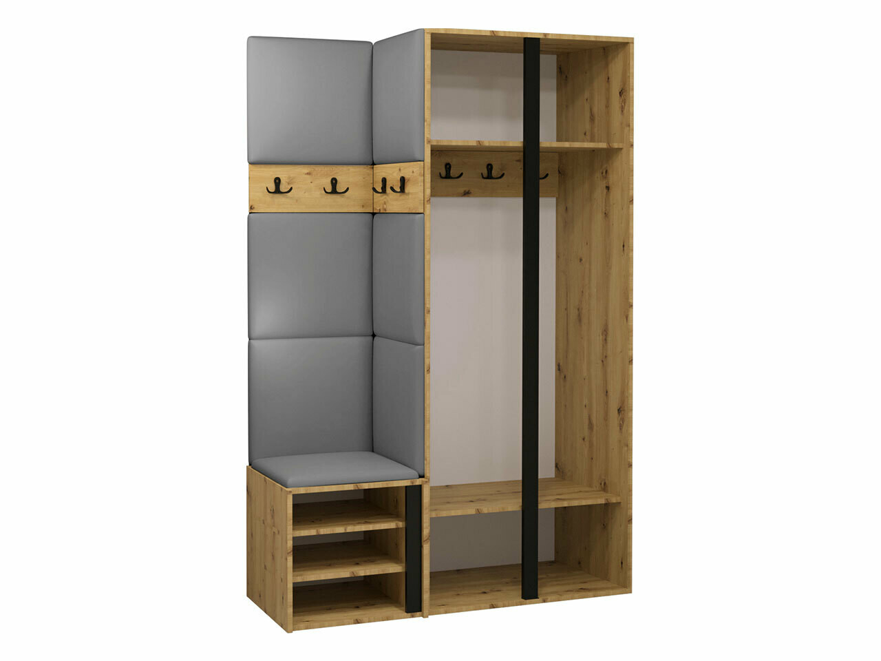 Conjunto para recibidor Hartford 350 (Roble Artisan + Negro)