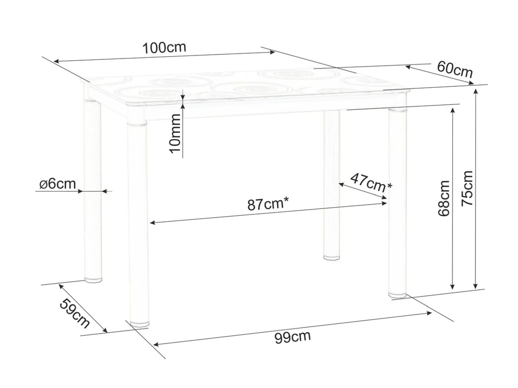 Mesa Detroit 604 (Gris)