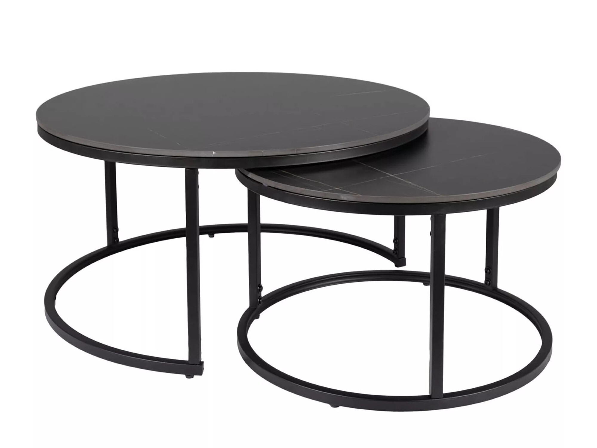 Conjunto mesa de centro Detroit 607 (Mármol negro)