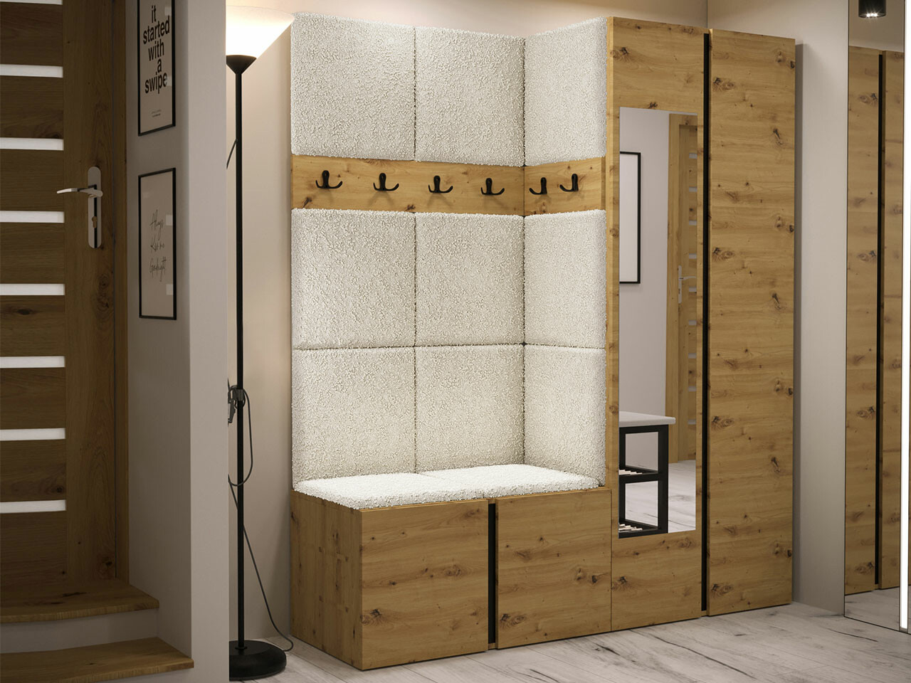 Conjunto para recibidor Hartford 278 (Roble Artisan)