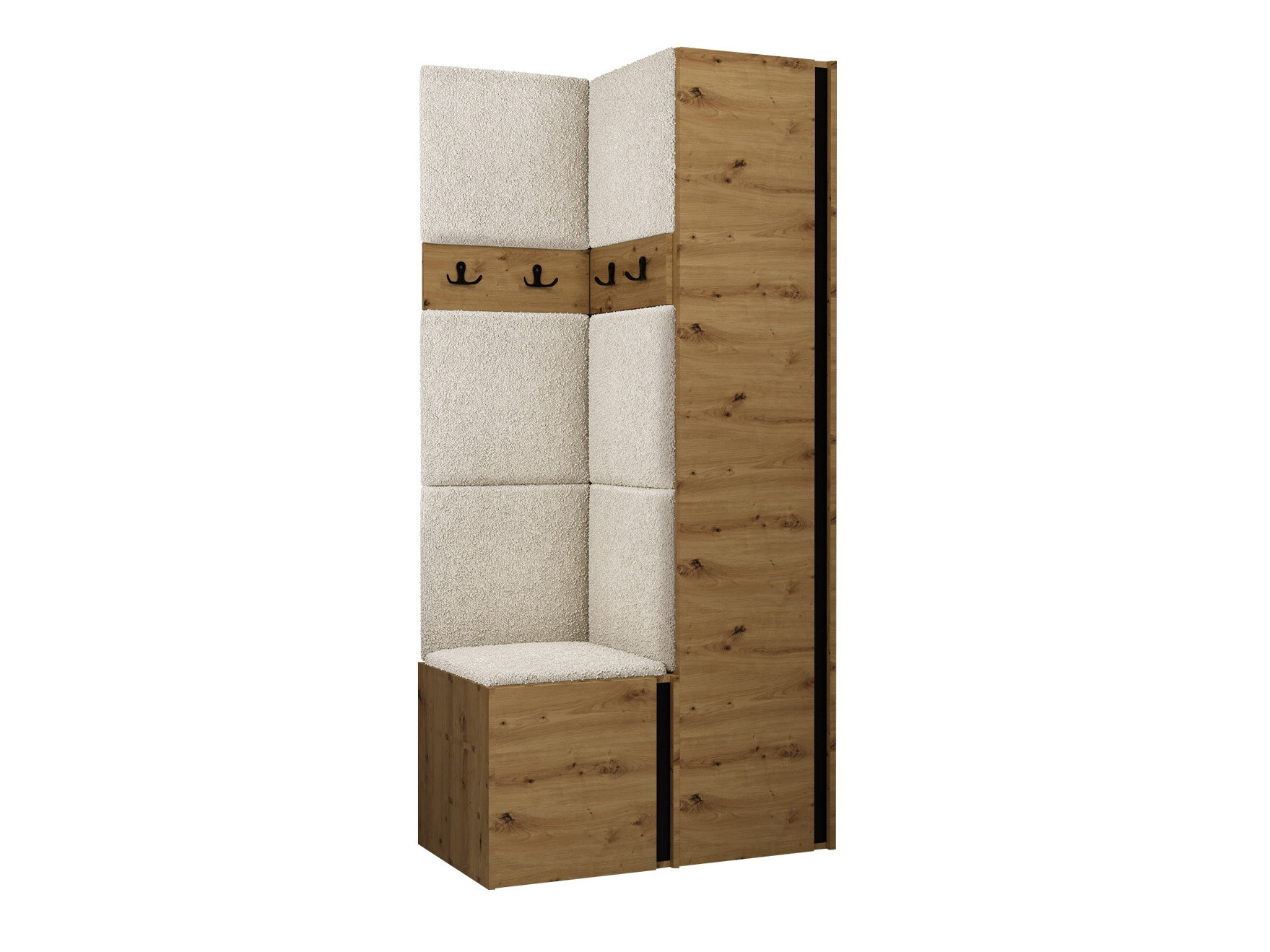 Conjunto para recibidor Hartford 348 (Roble Artisan + Negro)