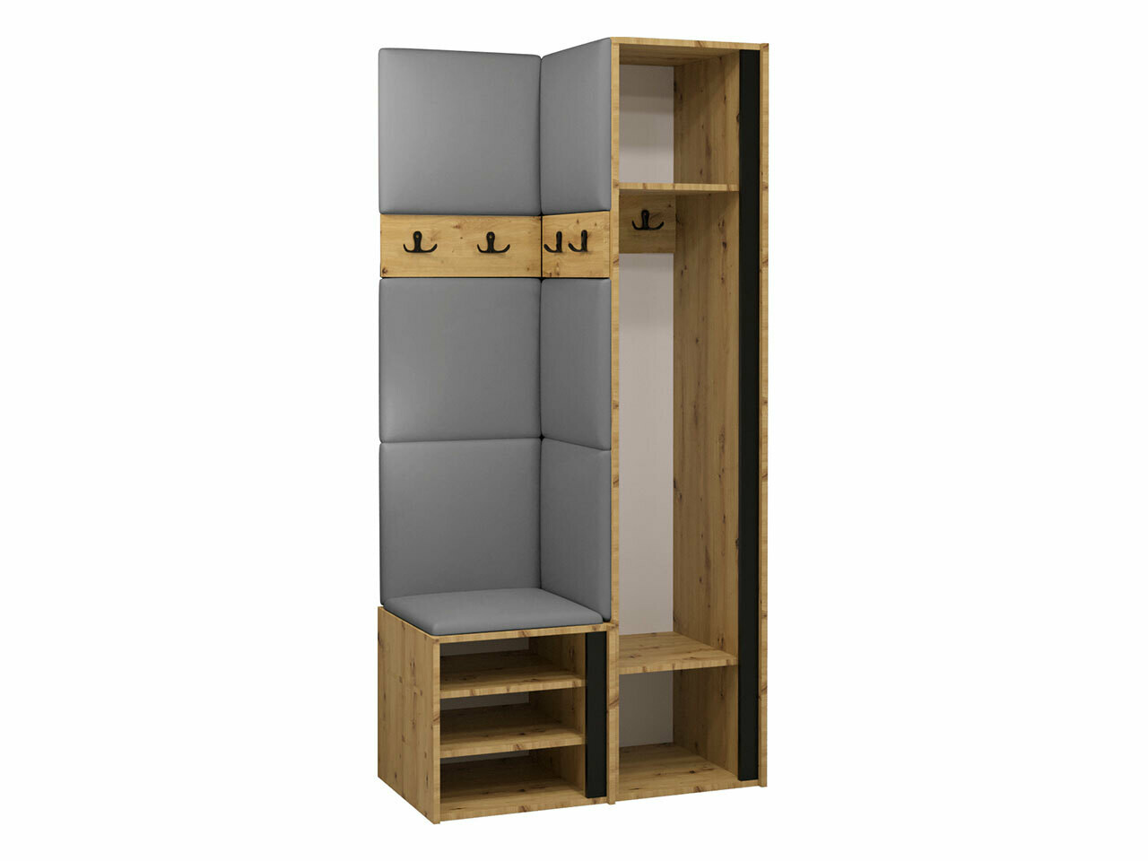 Conjunto para recibidor Hartford 348 (Roble Artisan + Negro)