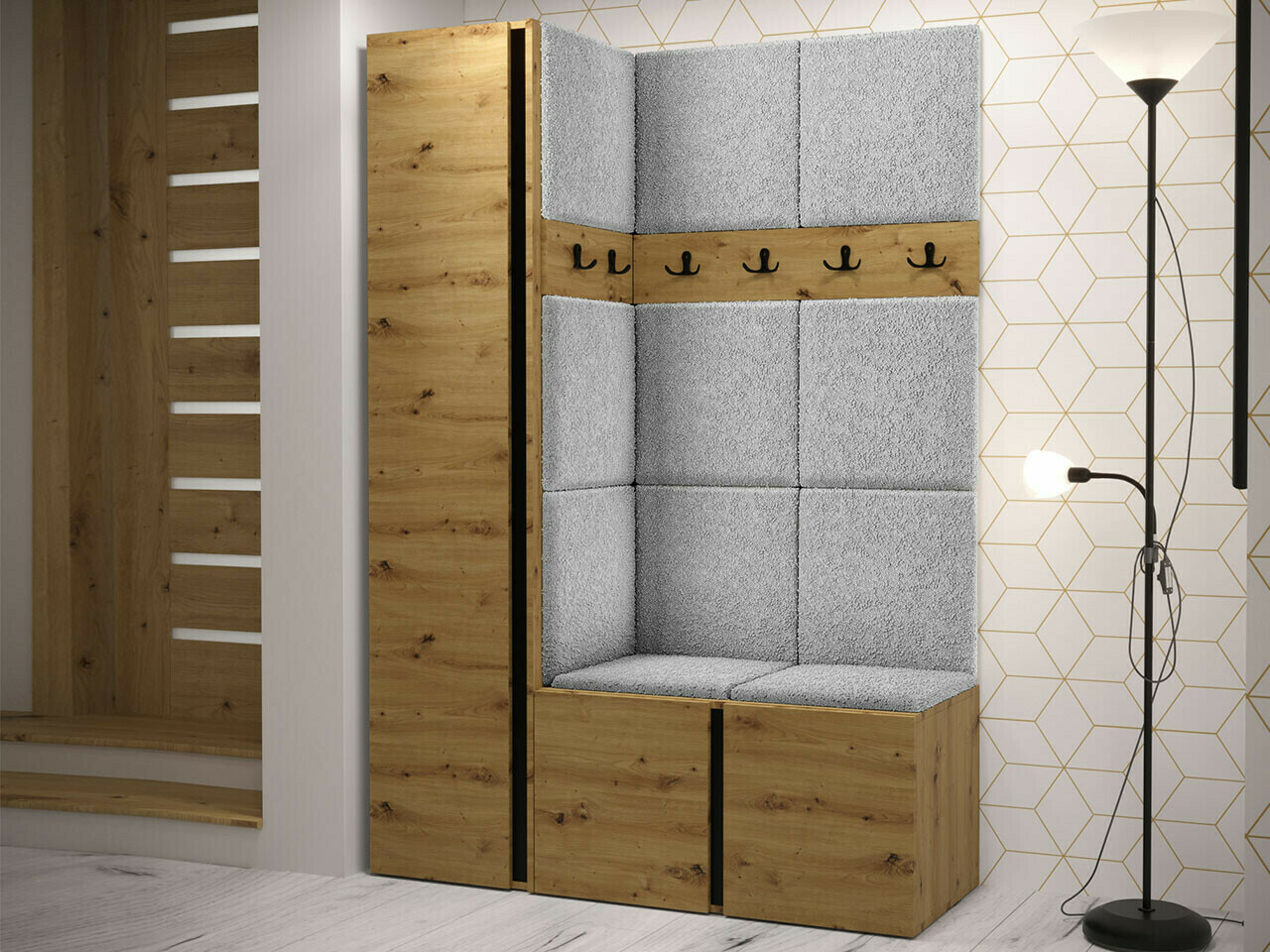 Conjunto para recibidor Hartford 471 (Roble Artisan)