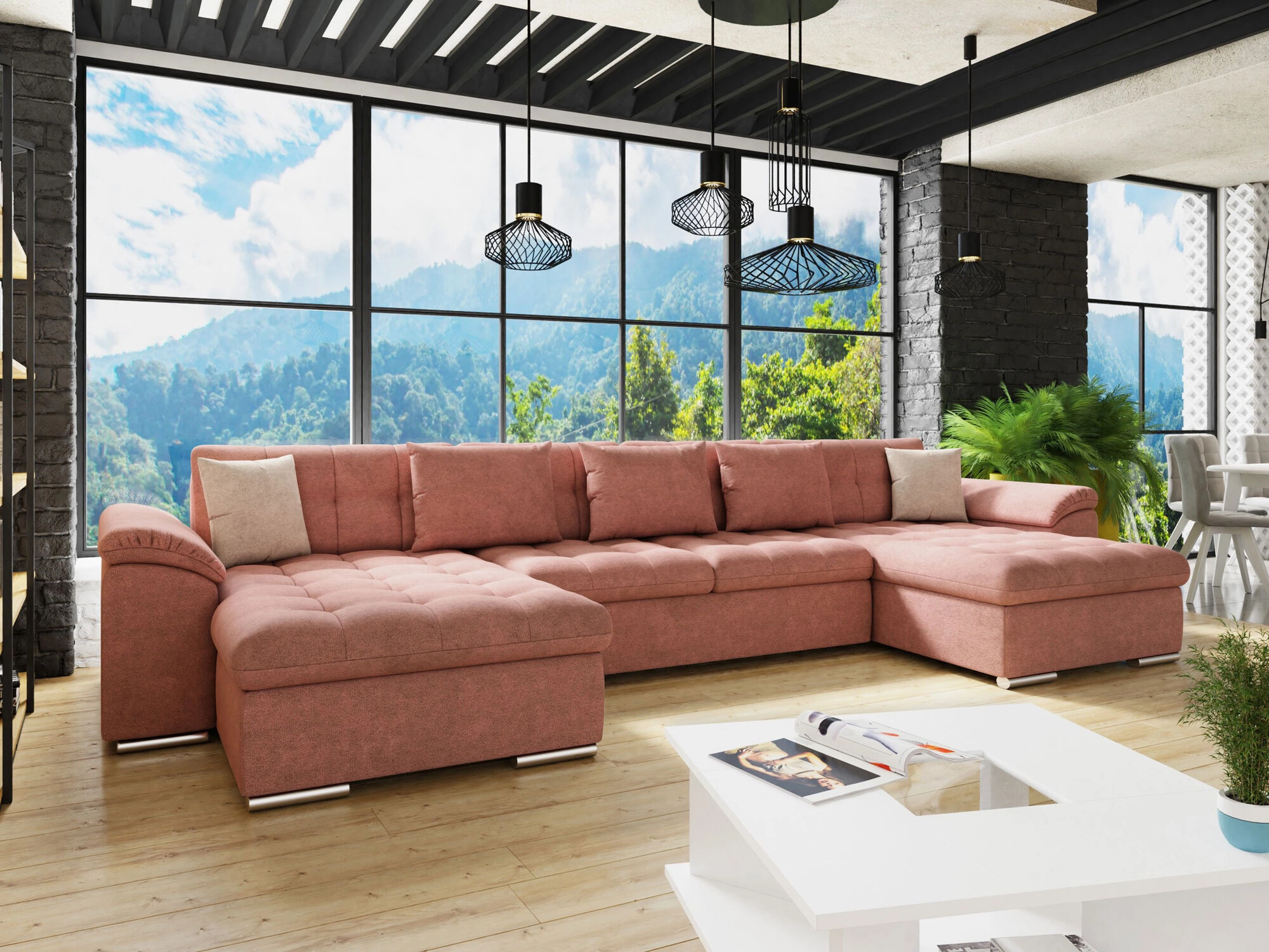 Sofá rinconero Comfivo 111 (Uttario Velvet 2955 + Uttario Velvet 2979)