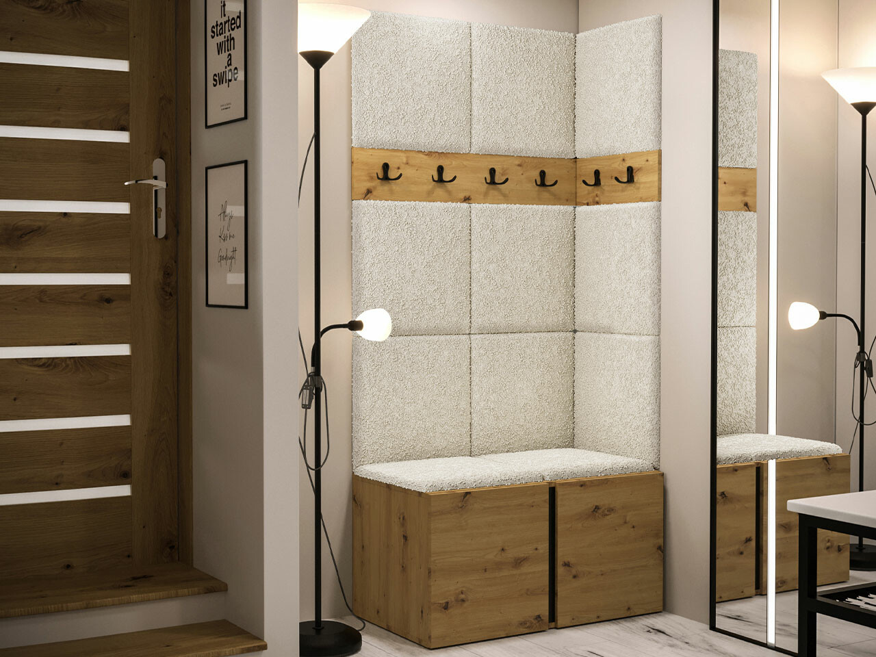 Conjunto para recibidor Hartford 264 (Roble Artisan)