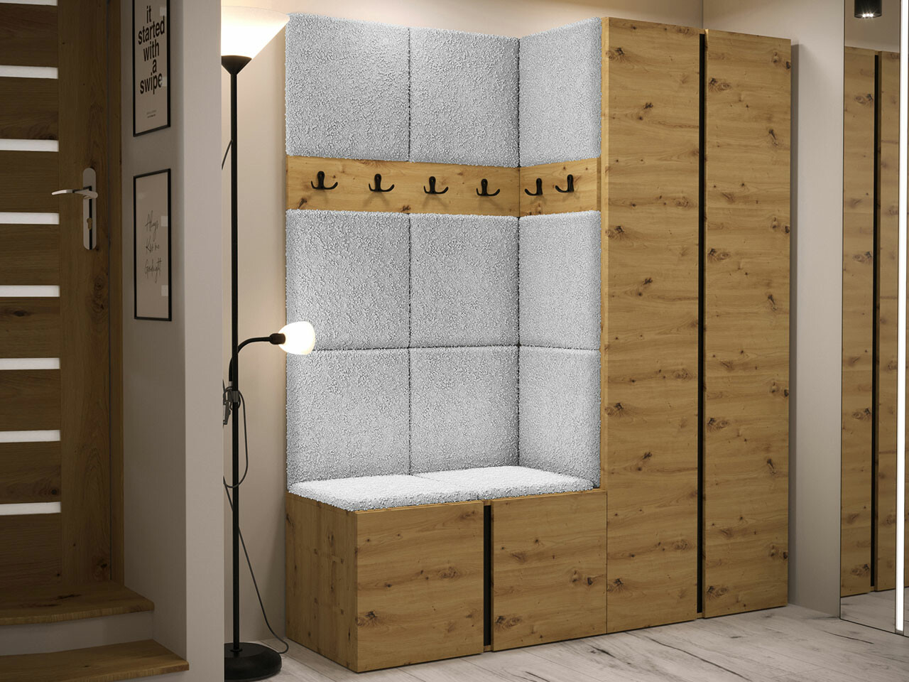 Conjunto para recibidor Hartford 266 (Roble Artisan)