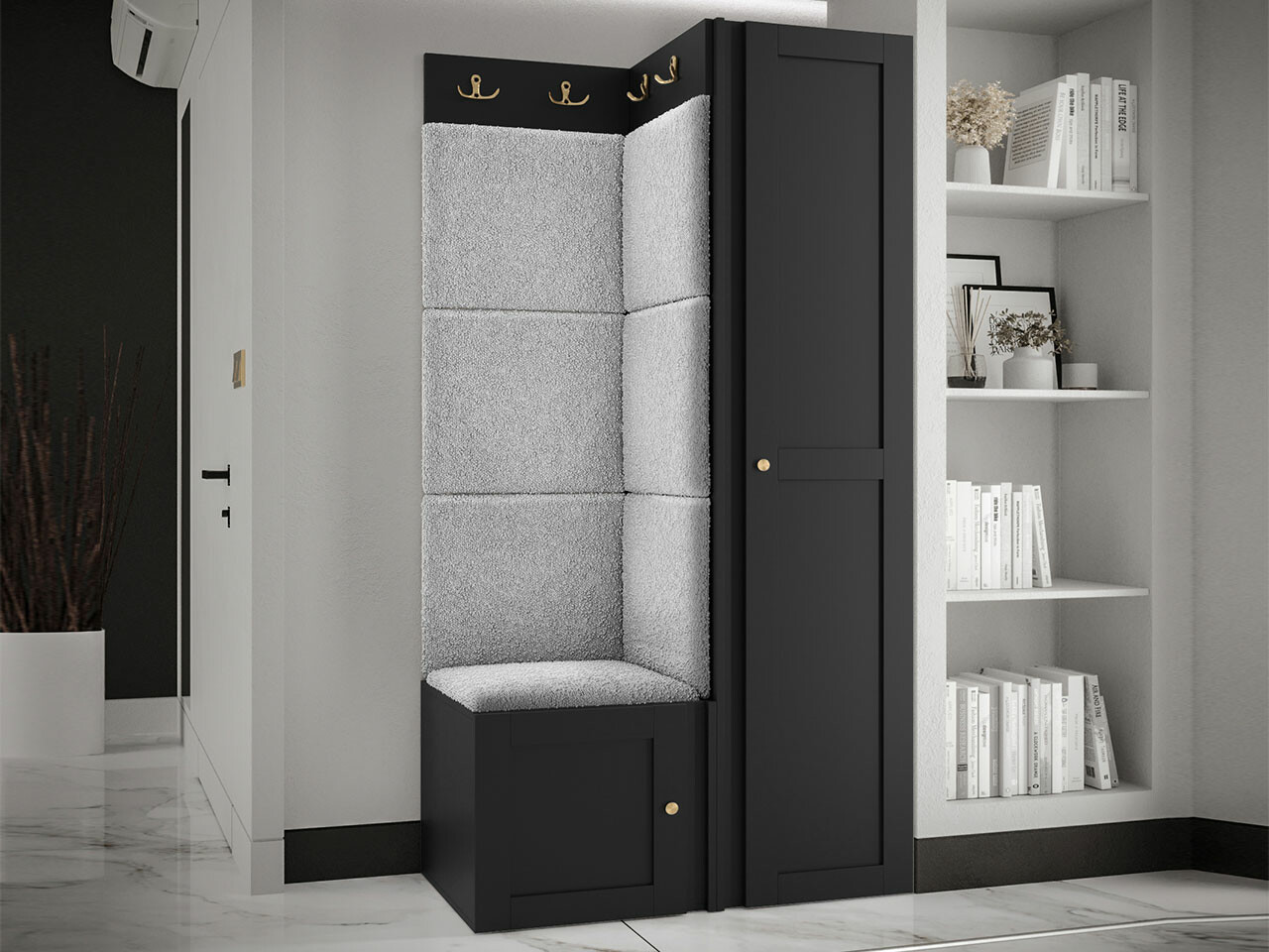 Conjunto para recibidor Hartford 381 (Negro)