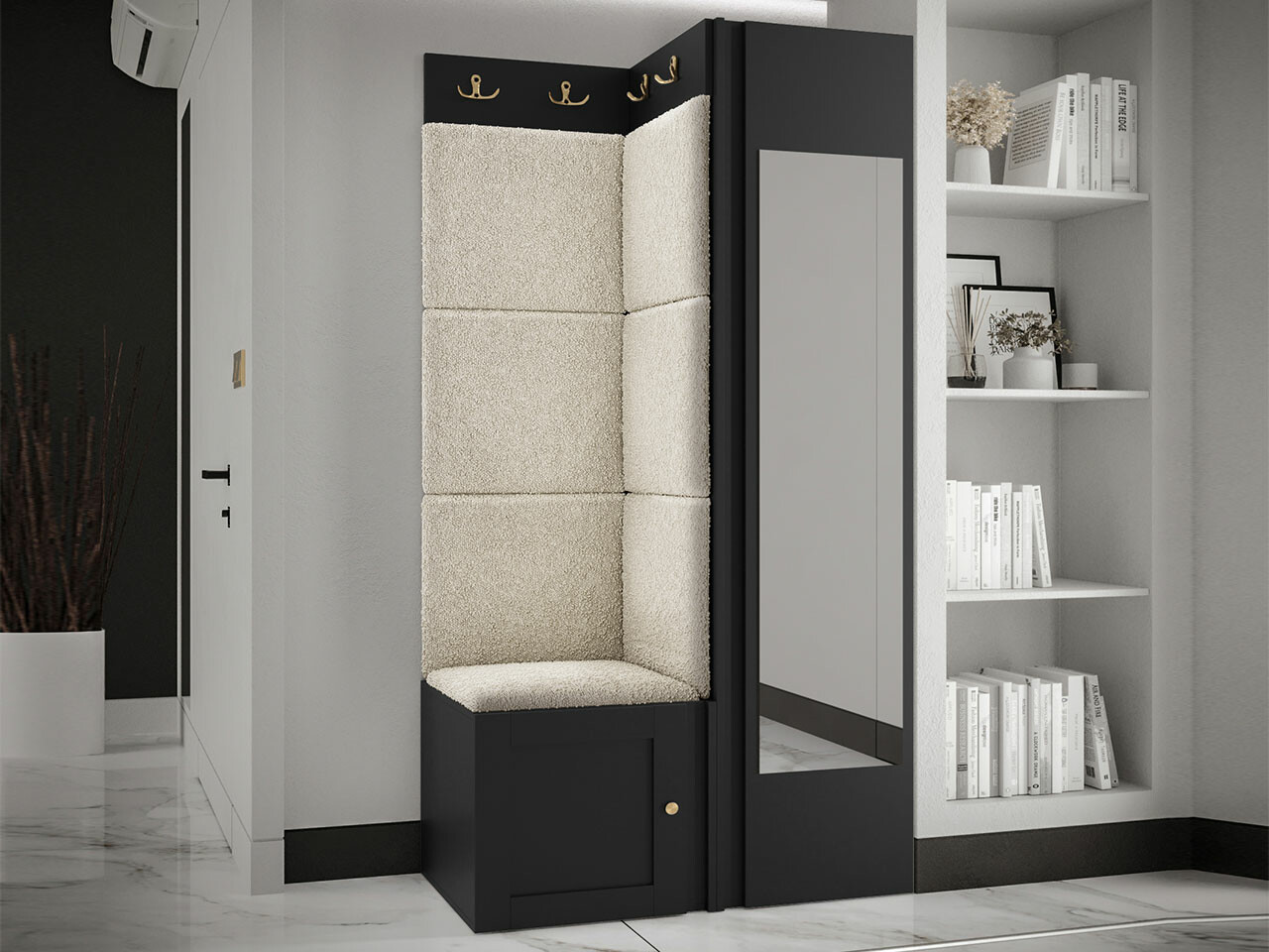 Conjunto para recibidor Hartford 382 (Negro)