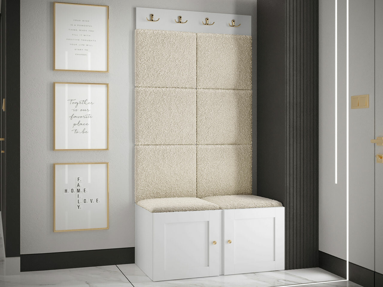 Conjunto para recibidor Hartford 375 (Blanco)