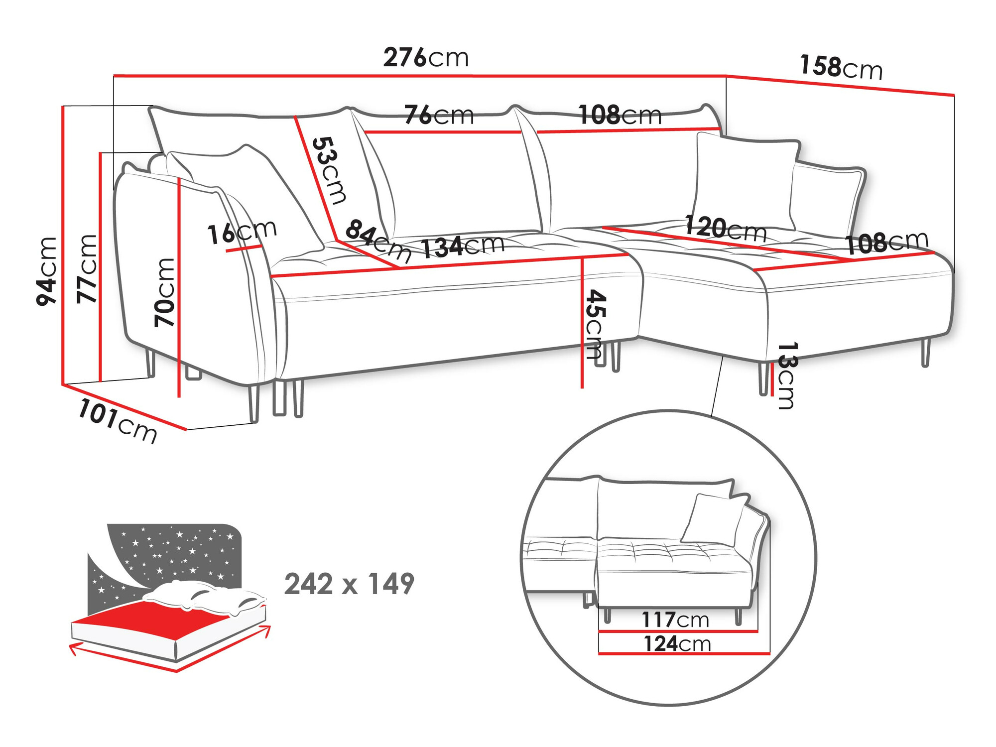 Sofá rinconero TrendyNest 102 (Onega 07)