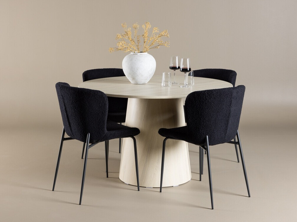 Conjunto de mesas y sillas para comedor Dallas 4554 (Negro)