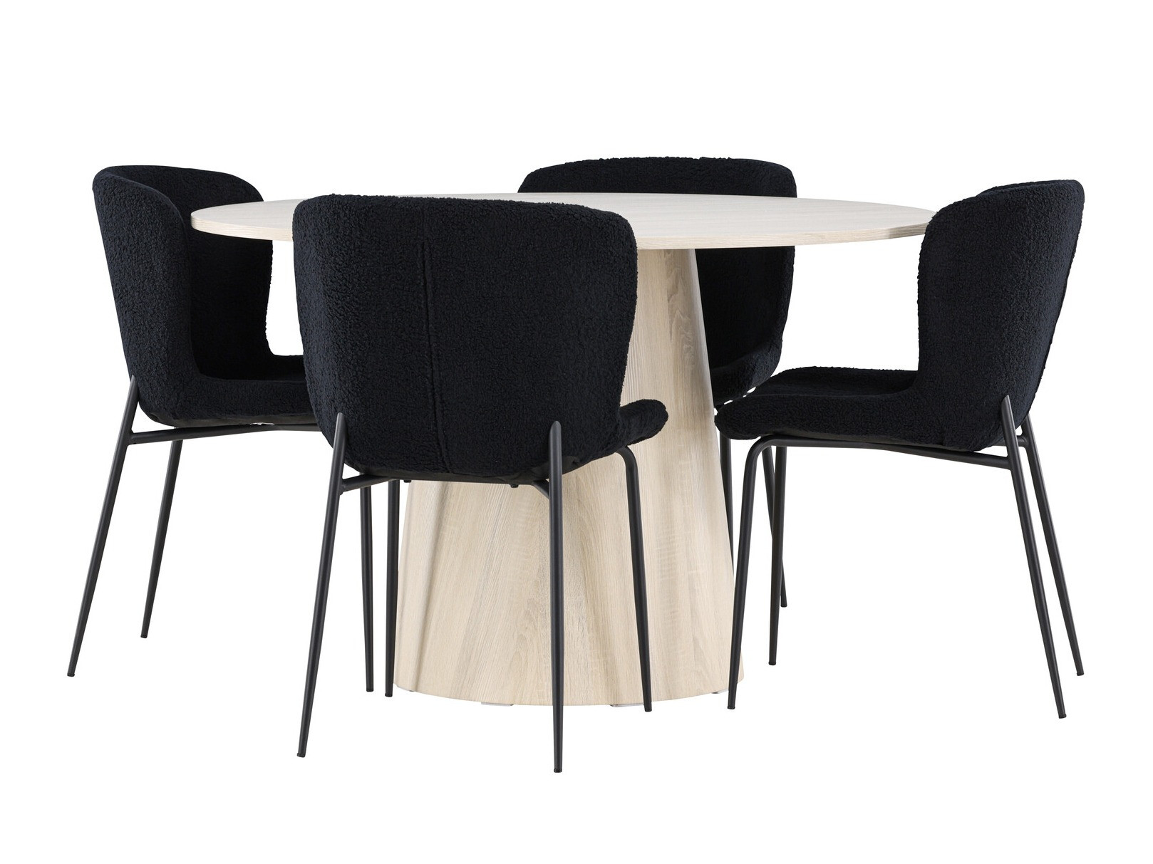 Conjunto de mesas y sillas para comedor Dallas 4554 (Negro)
