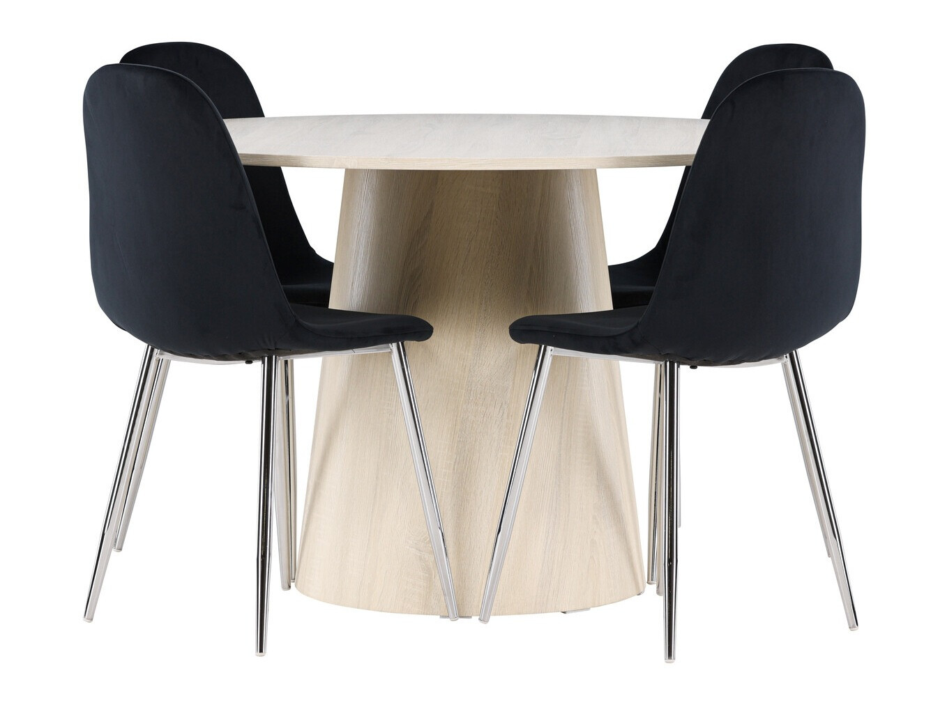 Conjunto de mesas y sillas para comedor Dallas 4556 (Negro + Plata)