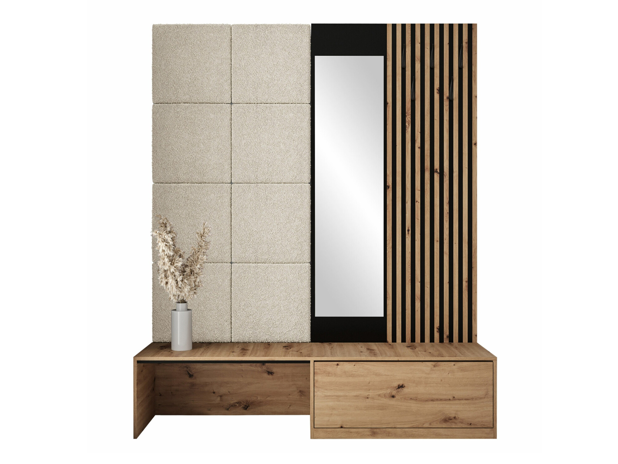 Conjunto para recibidor Fabor (Roble Artisan + Abriamo 03)
