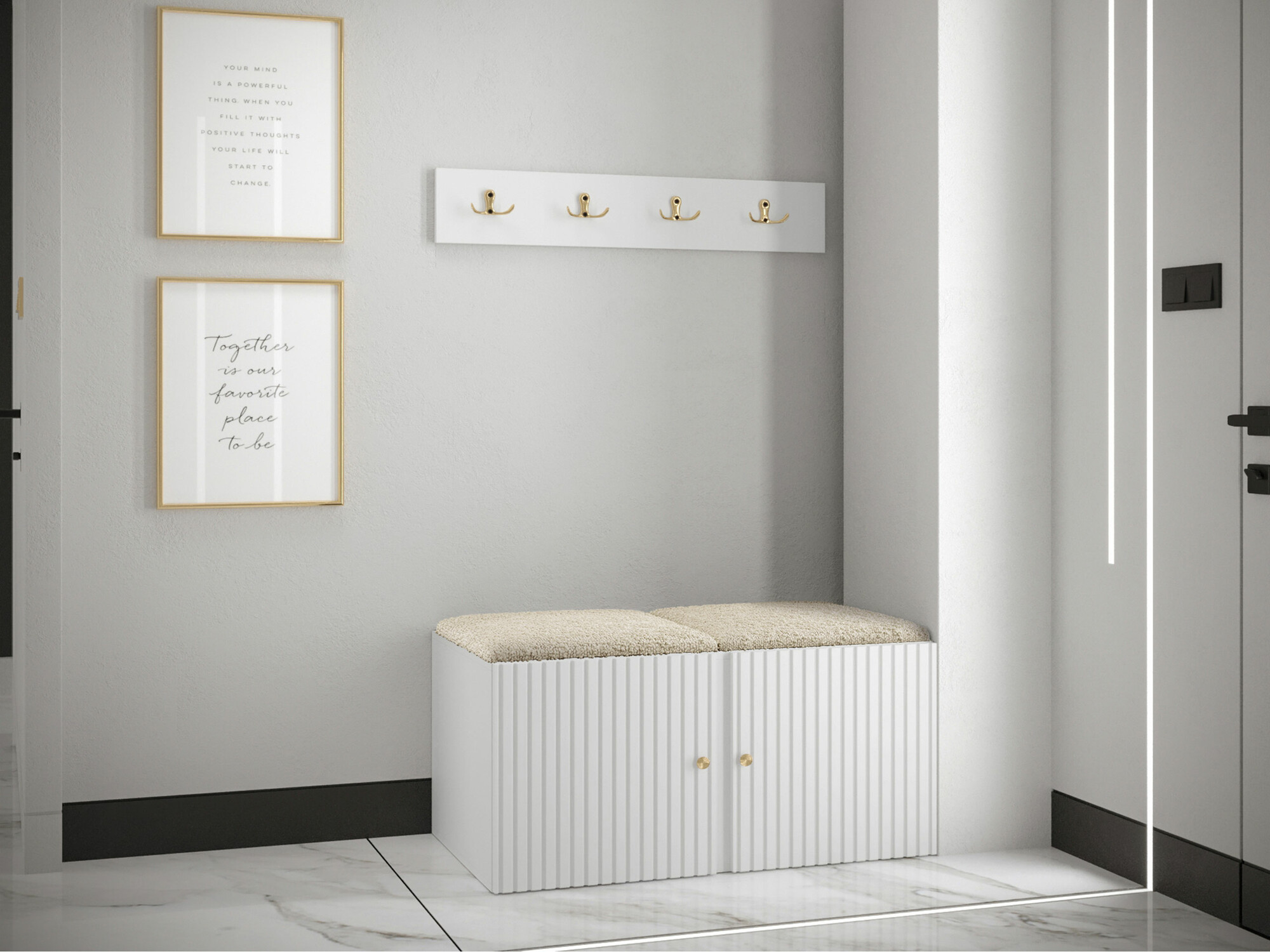 Conjunto para recibidor Hartford 384 (Blanco)