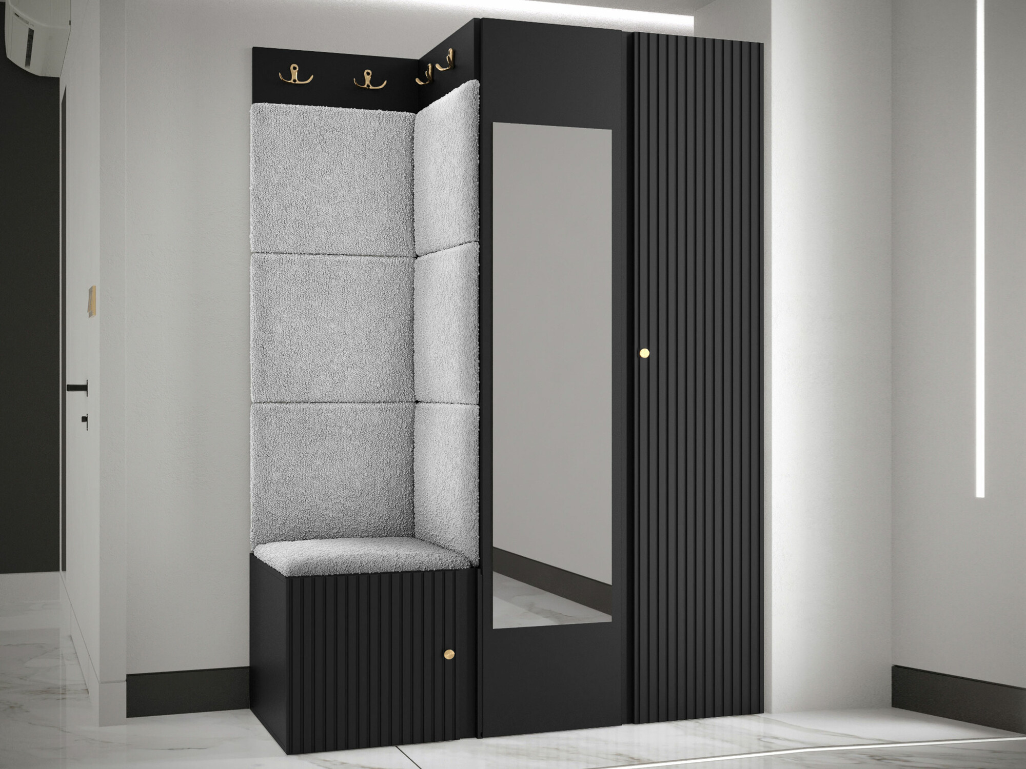 Conjunto para recibidor Hartford 388 (Negro)