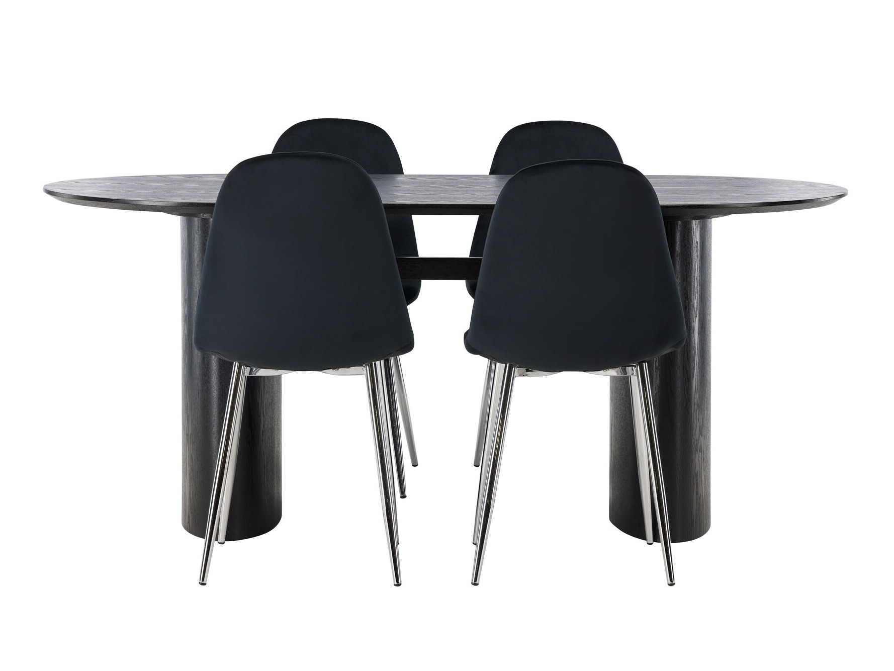 Conjunto de mesas y sillas para comedor Dallas 4559 (Negro + Plata)