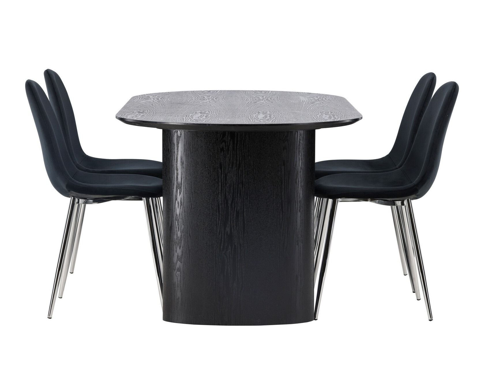 Conjunto de mesas y sillas para comedor Dallas 4559 (Negro + Plata)