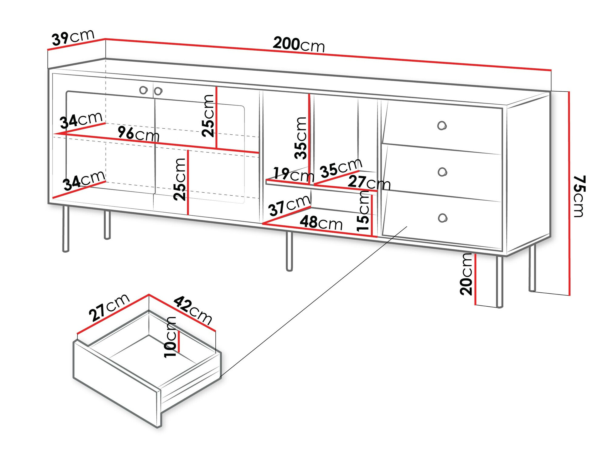 Cómoda Feletri 104 (Blanco)
