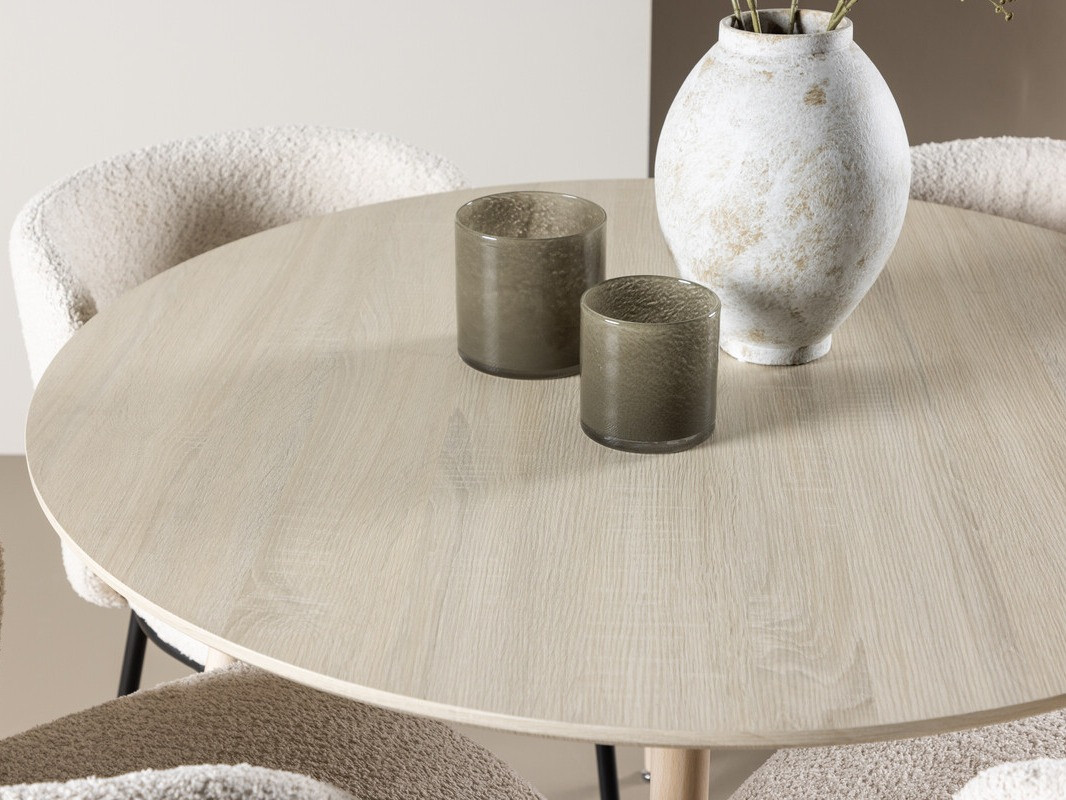 Conjunto de mesas y sillas para comedor Dallas 4561 (Luminoso madera)