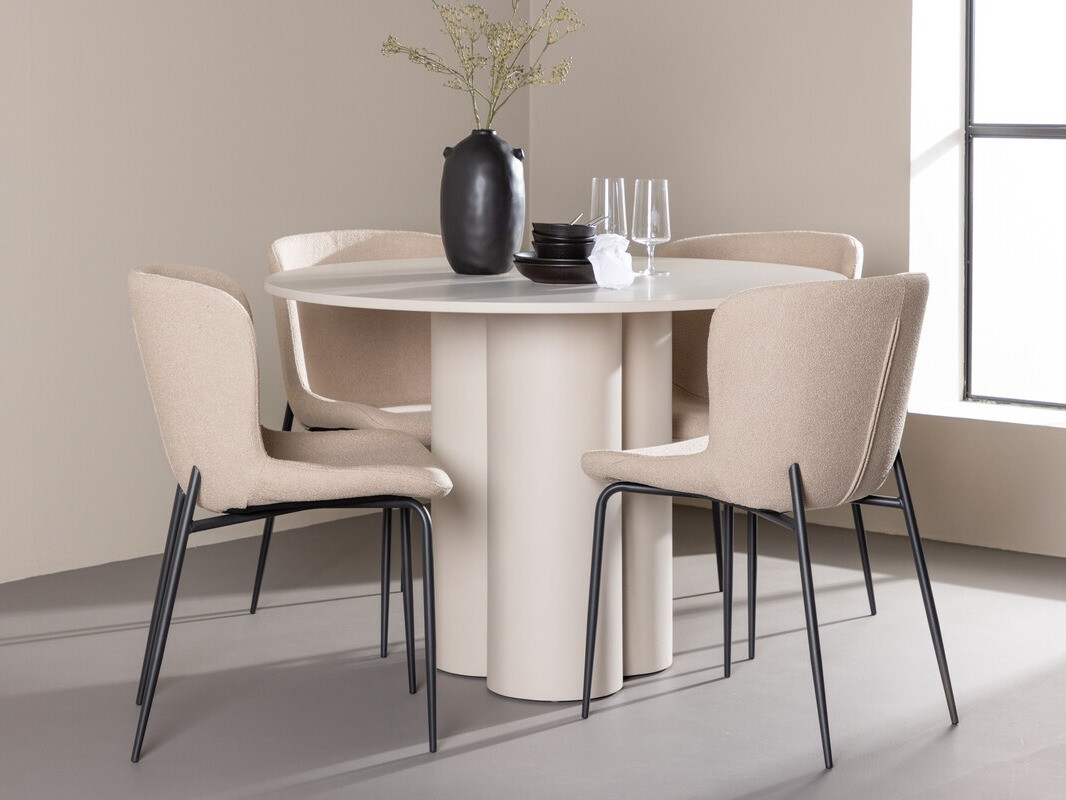 Conjunto de mesas y sillas para comedor Dallas 4562 (Beige)