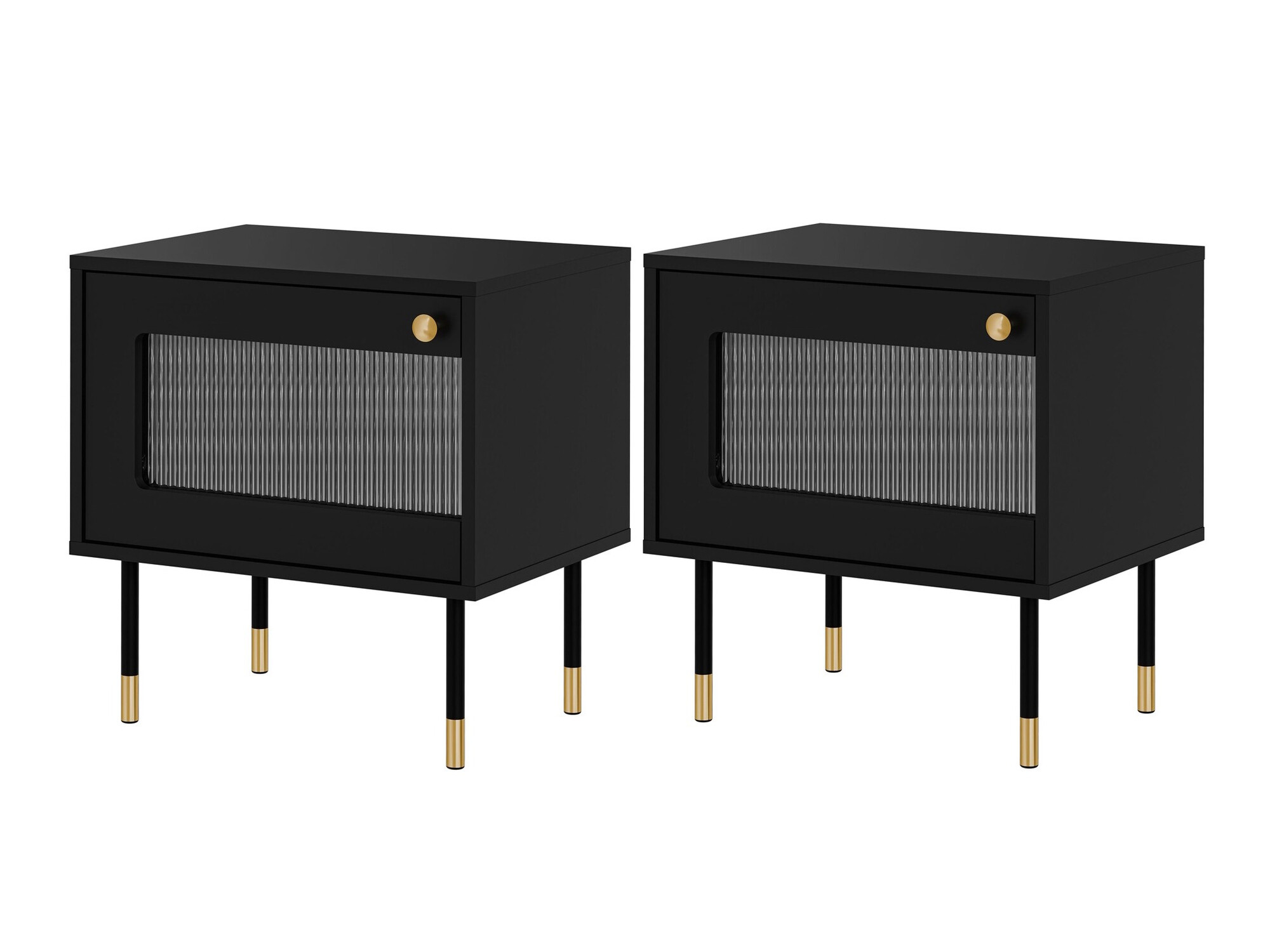 Conjunto de mesitas de noche Feletri 107 (Negro)