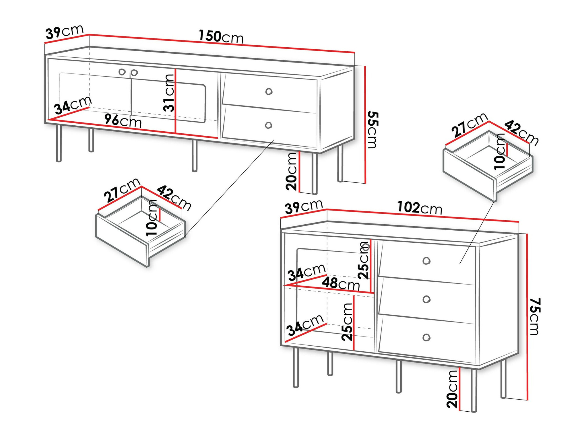 Conjunto de salón Feletri 108 (Blanco)