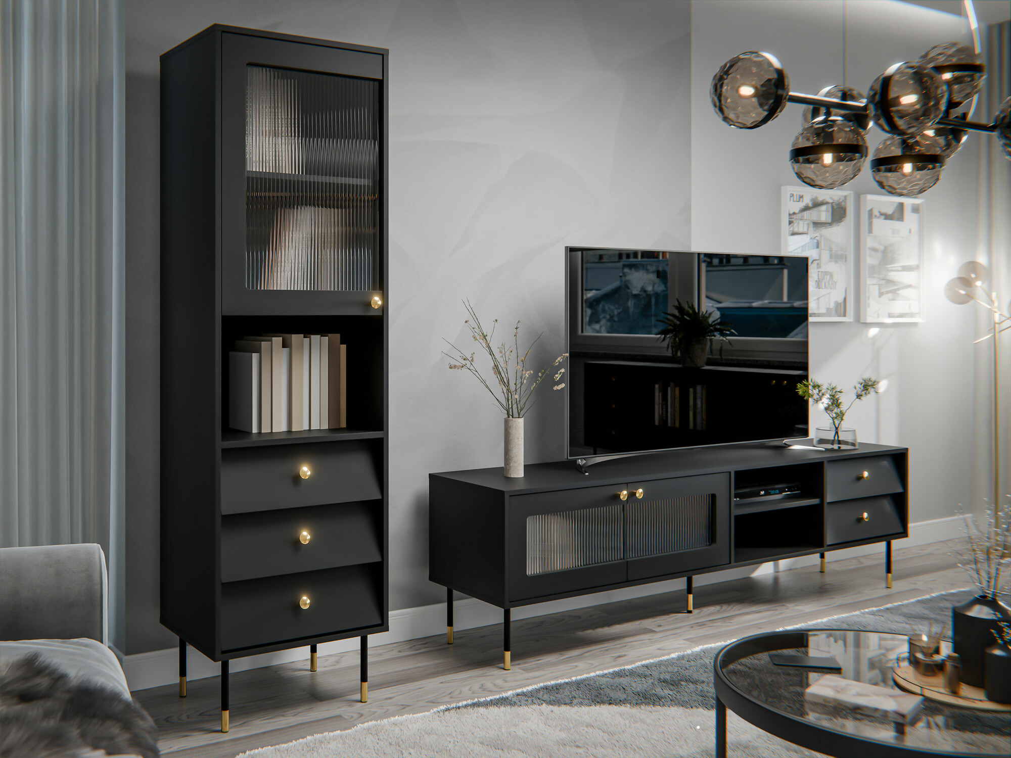 Conjunto de salón Feletri 109 (Negro)