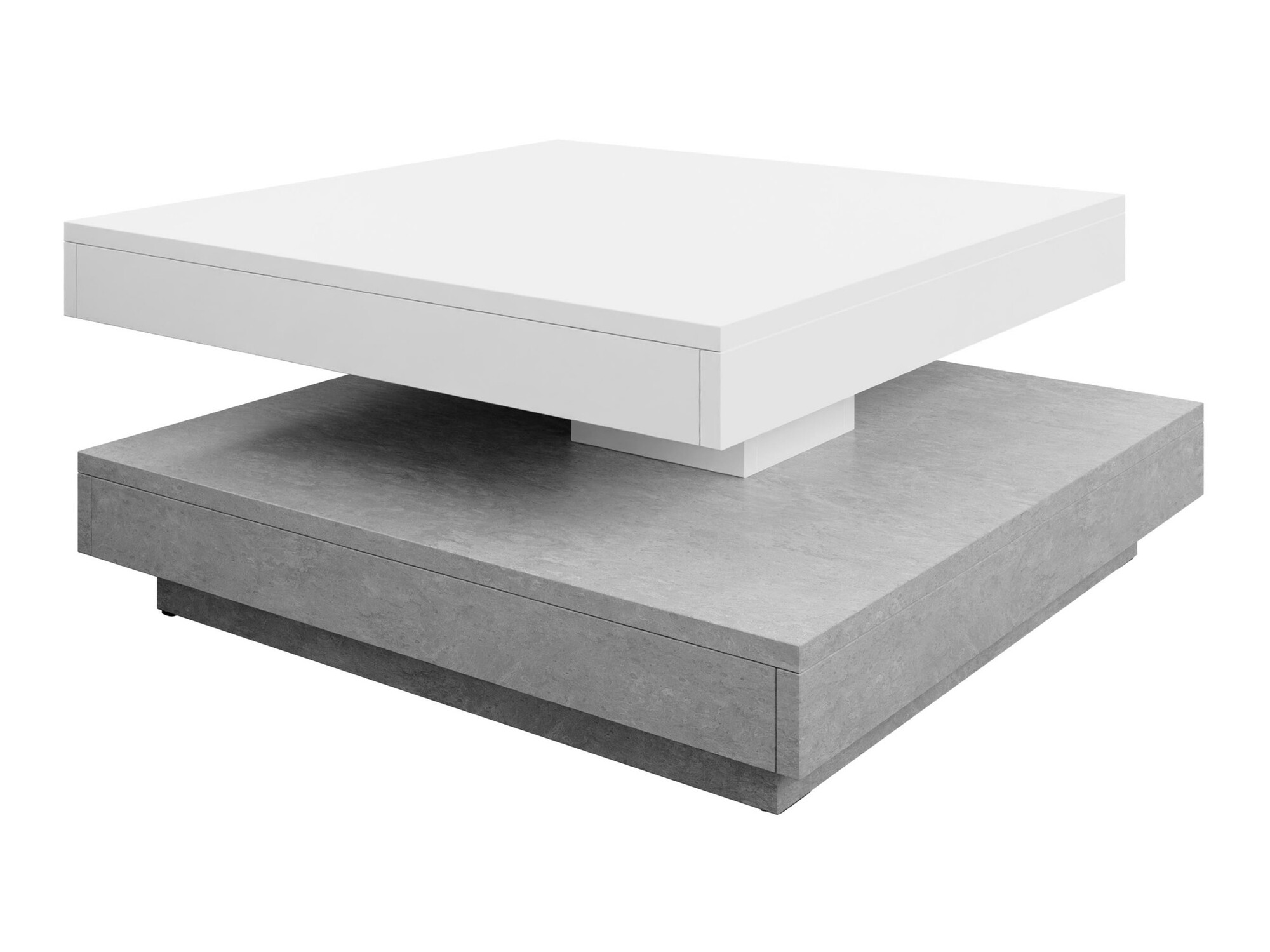 Mesa de centro convertible Comfivo 385 (Hormigón + Blanco)