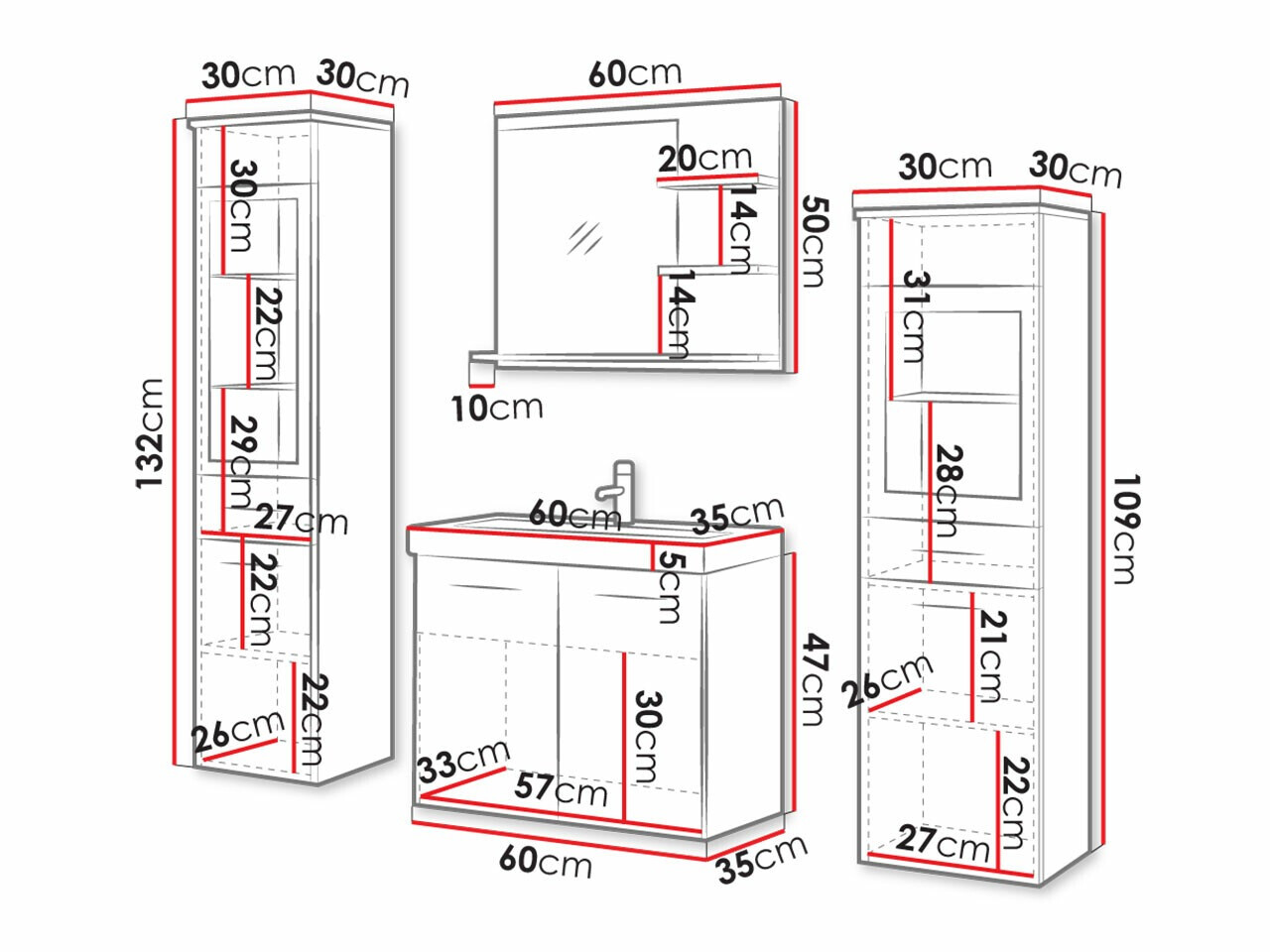Conjunto de mueble de baño Sarasota 141 (Roble Artisan)